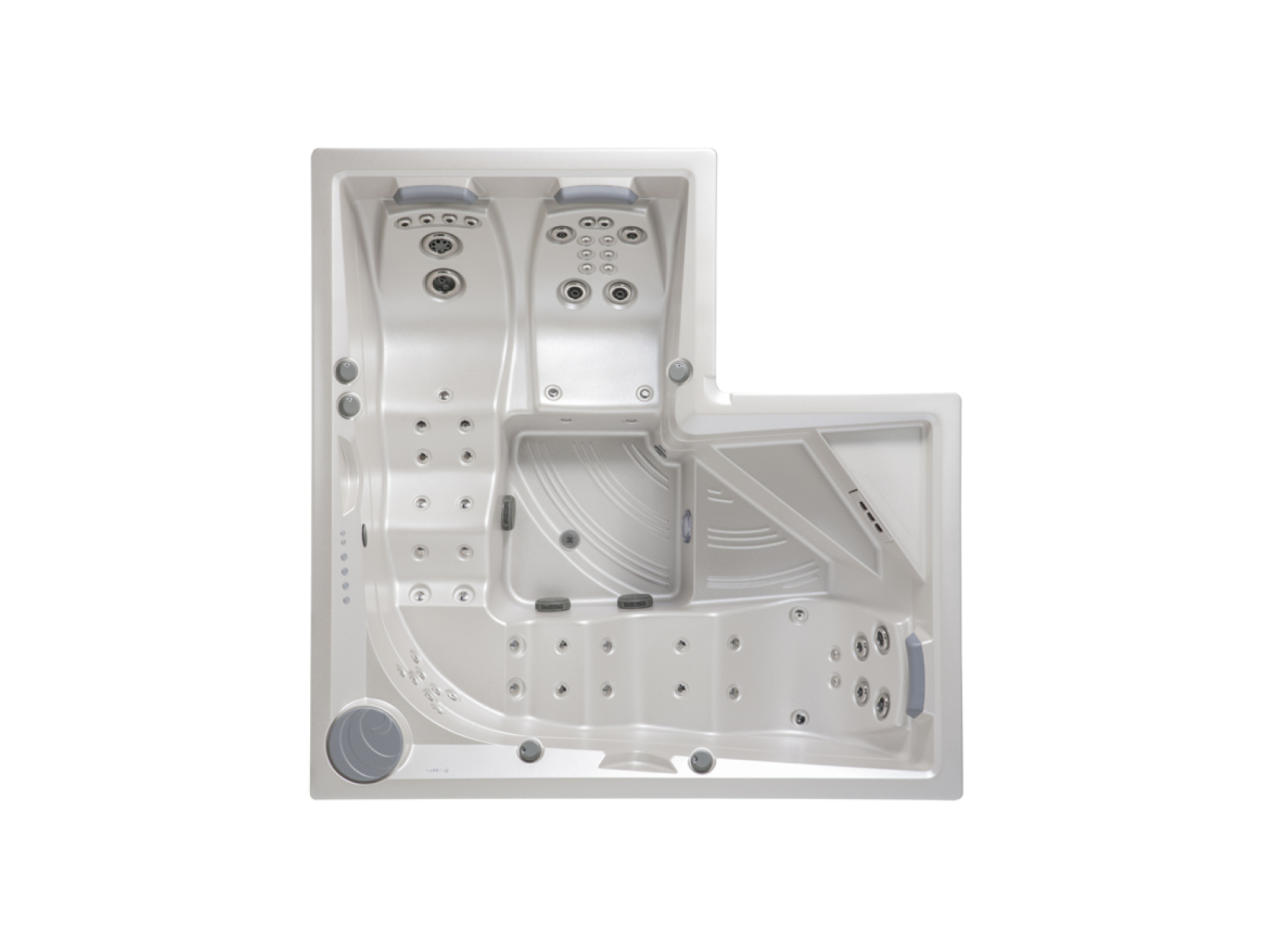Premium kombiniertes Whirlpool-Swim-Spa-Modell von USSPA mit elegantem Design, mehreren Hydrotherapie-Düsen und moderner Technologie.
