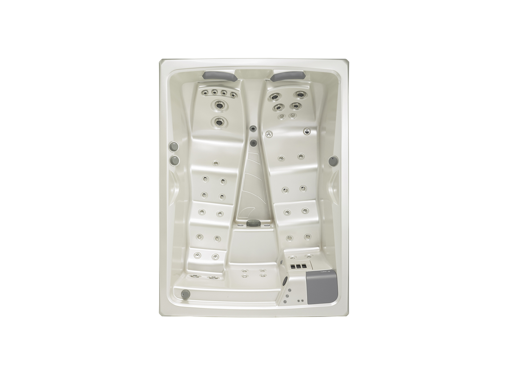 Premium-Zwei-Personen-Whirlpool mit modernem Design und umfangreichen Hydrotherapie-Funktionen – ideal für private Wellness-Erlebnisse.